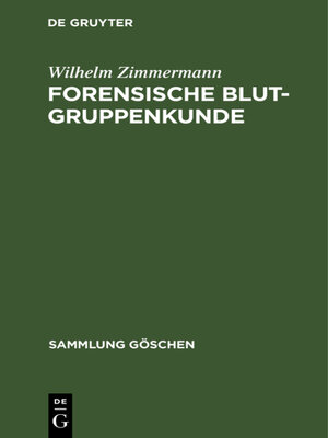cover image of Forensische Blutgruppenkunde